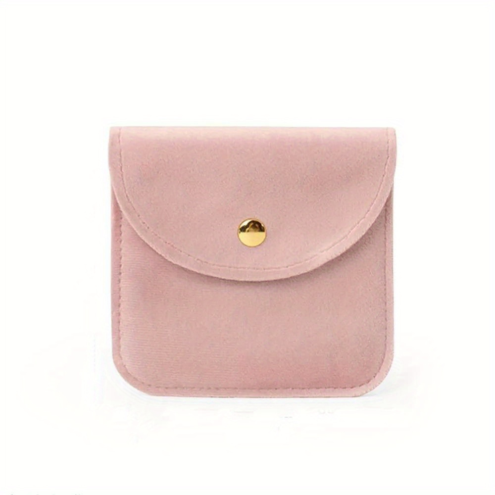 Portable Velvet Gift Jewelry Bag Snap Button Packaging Bag - Temu