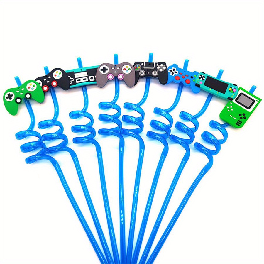 8pcs Reusable Cartoon Drinking Straws Reusable Plastic Straws