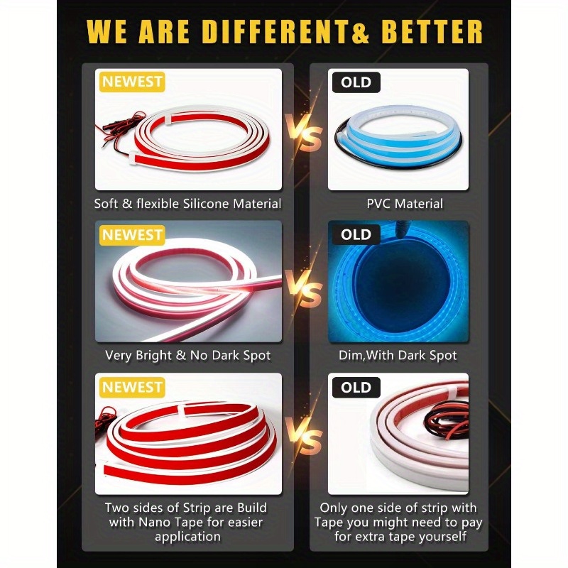 Car Led Hood Light Exterior Strip Headlight Flexible Drl - Temu