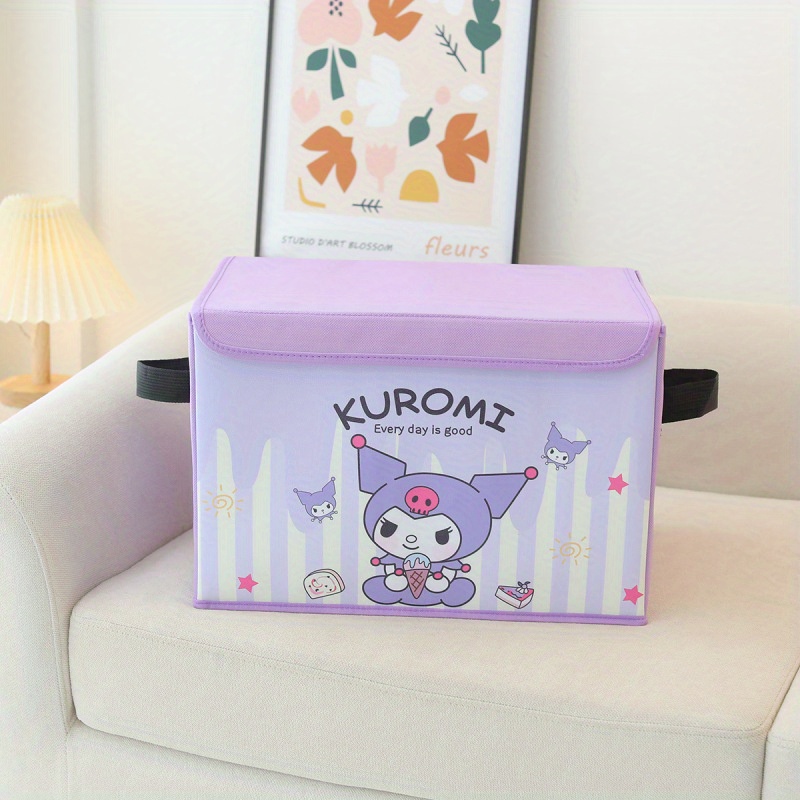 Kawaii Sanrio Hello Kitty Storage Box Cinnamoroll My Melody Kuromi Animes  Home Organizer Foldable Organiser Storage Box with Lid