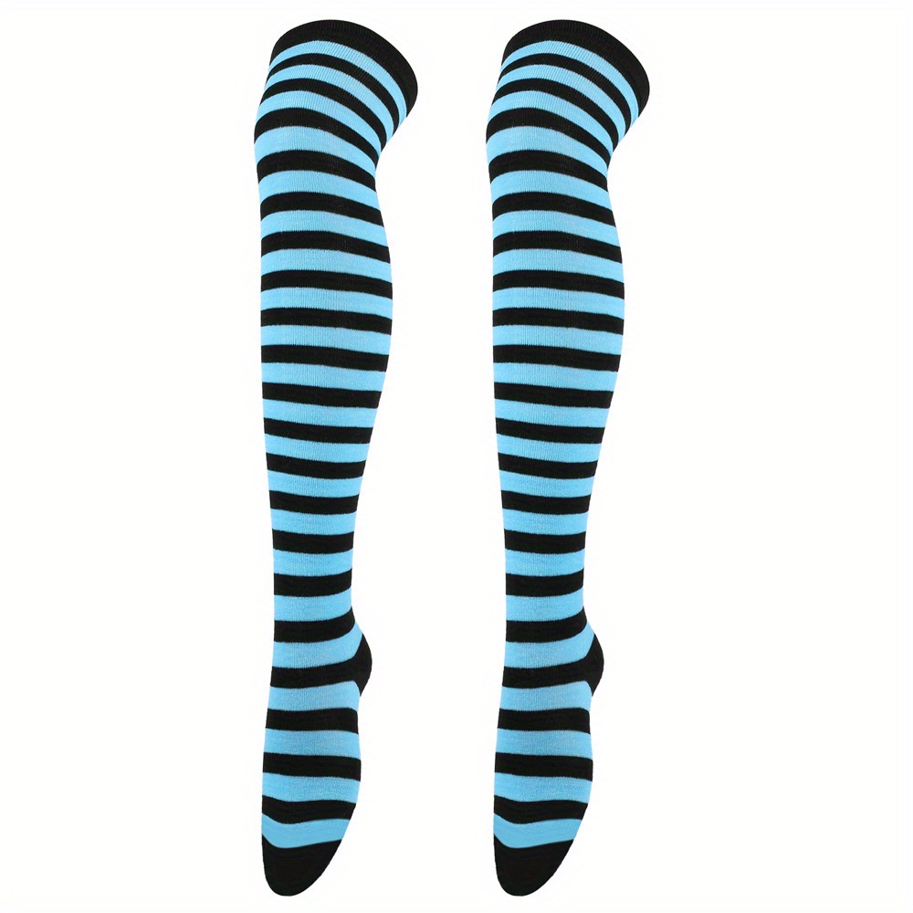 1 Pair Stripe Thigh Long Socks Thermal Over The Knee Casual Socks