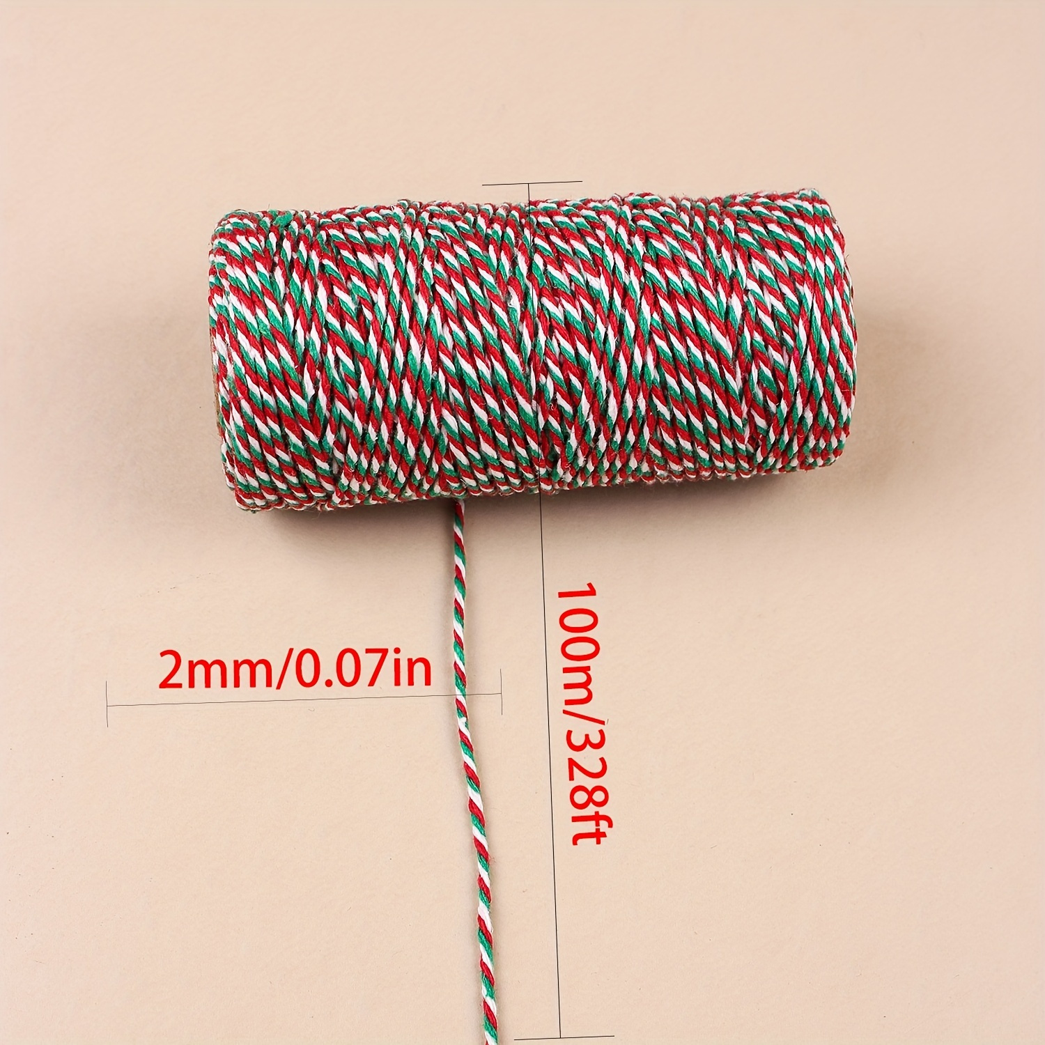 3 Roll Christmas Twine Cotton String Rope Cord For Gift Wrapping