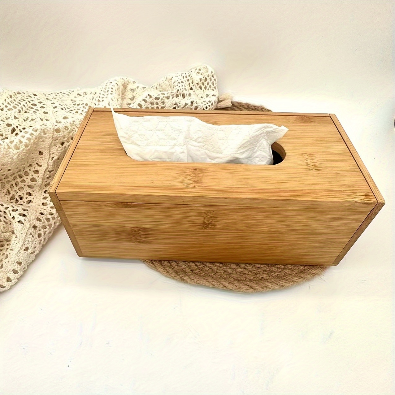 1 Stück Desktop-Taschentuchbox Aus Holz, Taschentuchbox-Abdeckung,  Serviettenspenderbehälter, Einfacher Rechteckiger Taschentuchhalter,  Taschentuch-Aufbewahrungsbox Für Badezimmer, Wohnzimmer, Schlafzimmer,  Haushaltsutensilien, Badezimmerzubehör - Temu