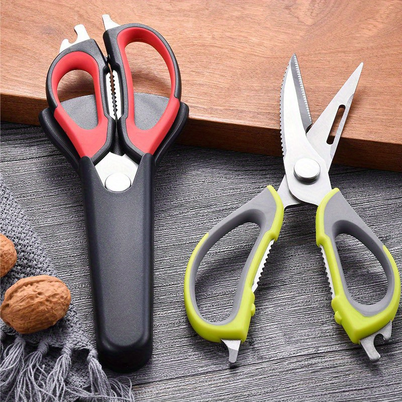 Heavy Duty Kitchen Scissors, New Professional Sharp Multi-purpose Stainless  Steel Kitchen Scissors With Blade Cover For Chicken, Fish, Meat, Vegetable