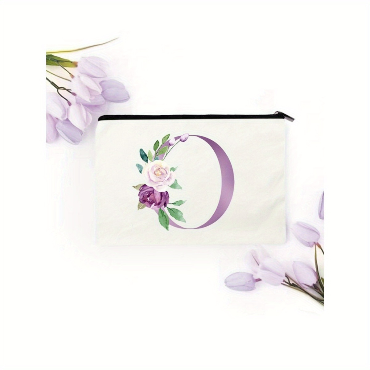 Floral A z Letter Print Makeup Bag Bridesmaid Makeup - Temu