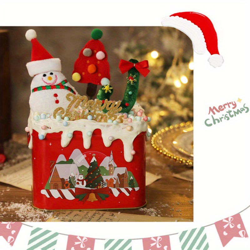 Christmas Cookie Tins Round Santa Holiday Treats Chocolate - Temu