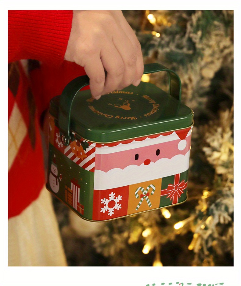 Christmas Cookie Tins Round Santa Holiday Treats Chocolate - Temu