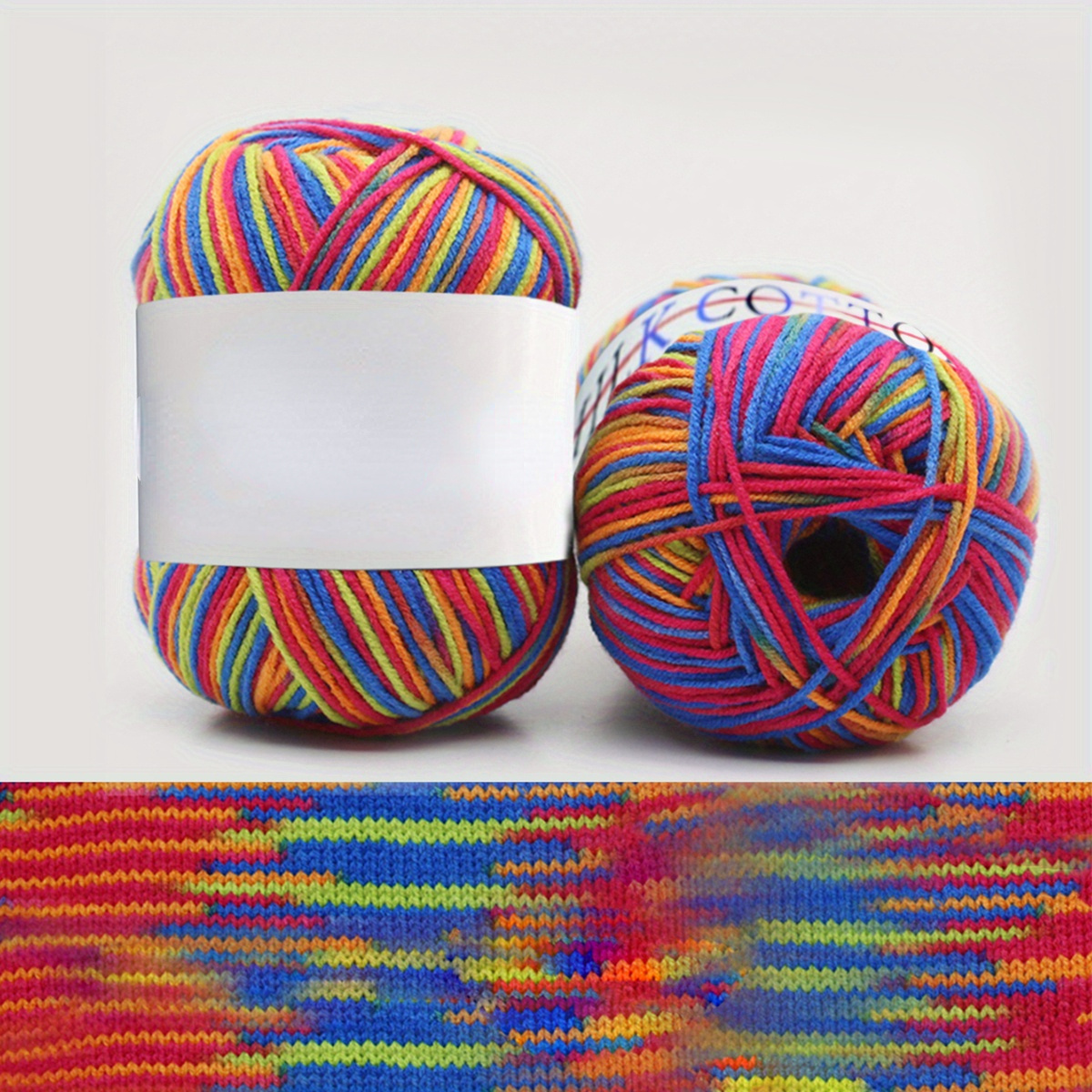 Rainbow Wool Yarn Wool Graded Multicolor Soft Yarn For - Temu