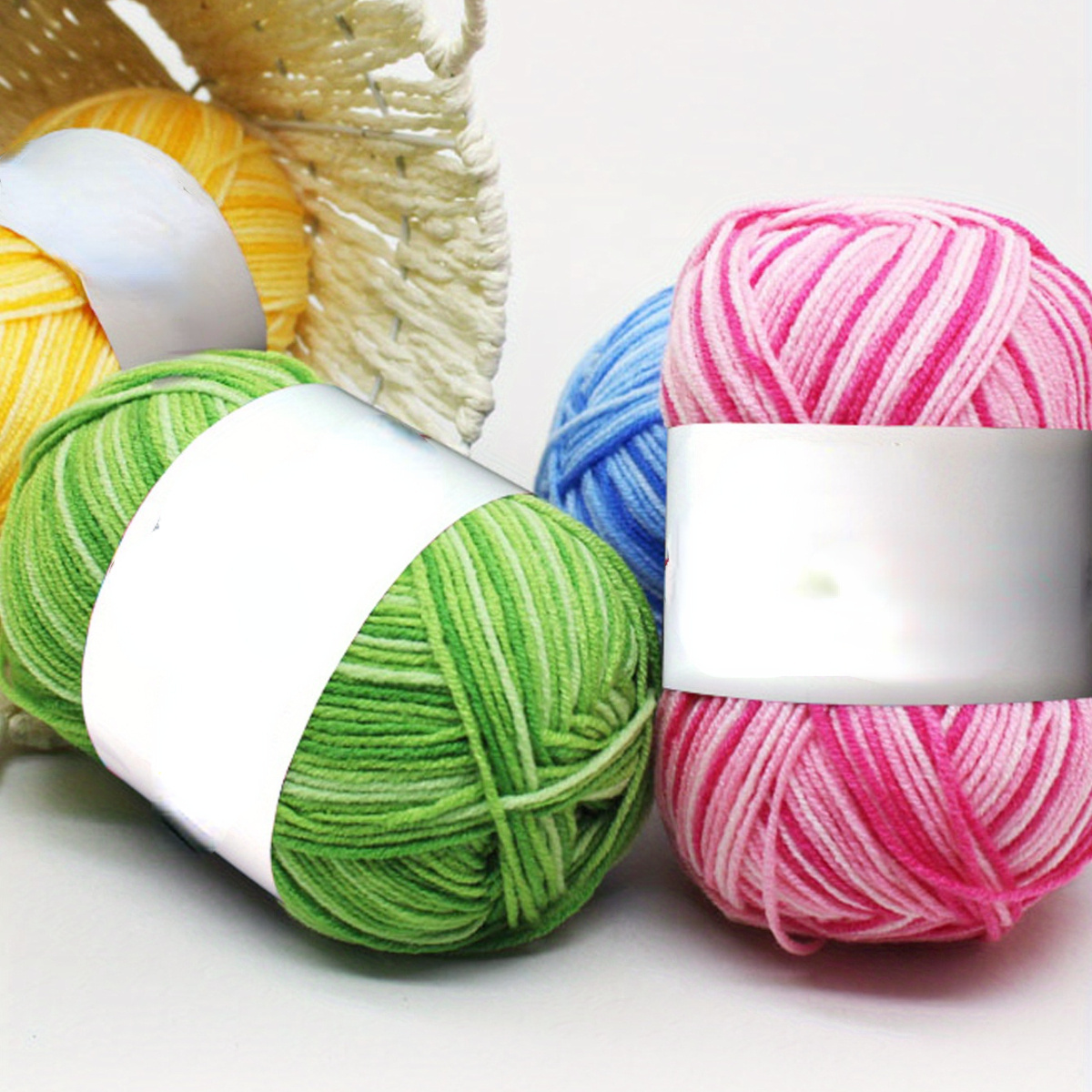 Gradient Wool Yarn Thick Wool Yarn For Diy Crocheting And - Temu