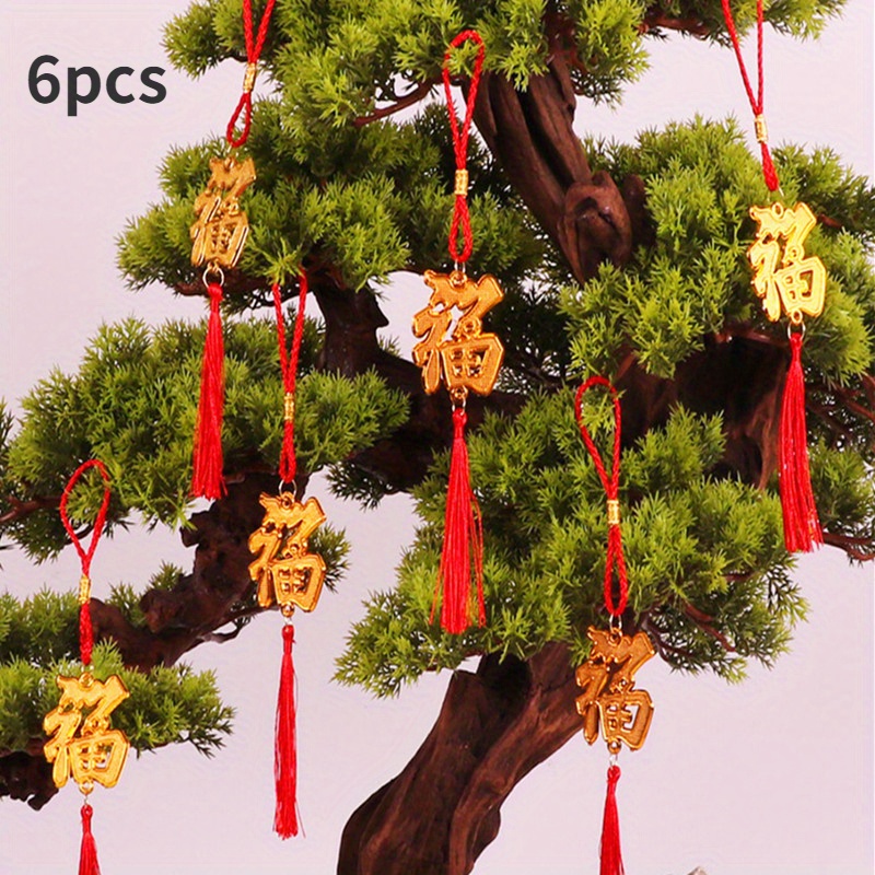 4 pièces décoration de noeud chinois fête du printemps chinois Fu noeud  Fortune gland suspendu ornement décoration du nouvel an chinois pour 2021  fournitures de fête du nouvel an