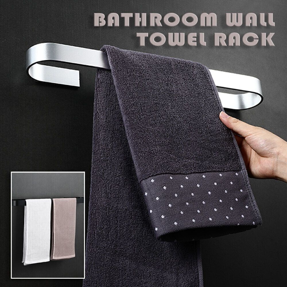 Kitchen Bathroom Self Adhesive Towel Rod Bar Wall Bath Towel Holder Rail  Rack