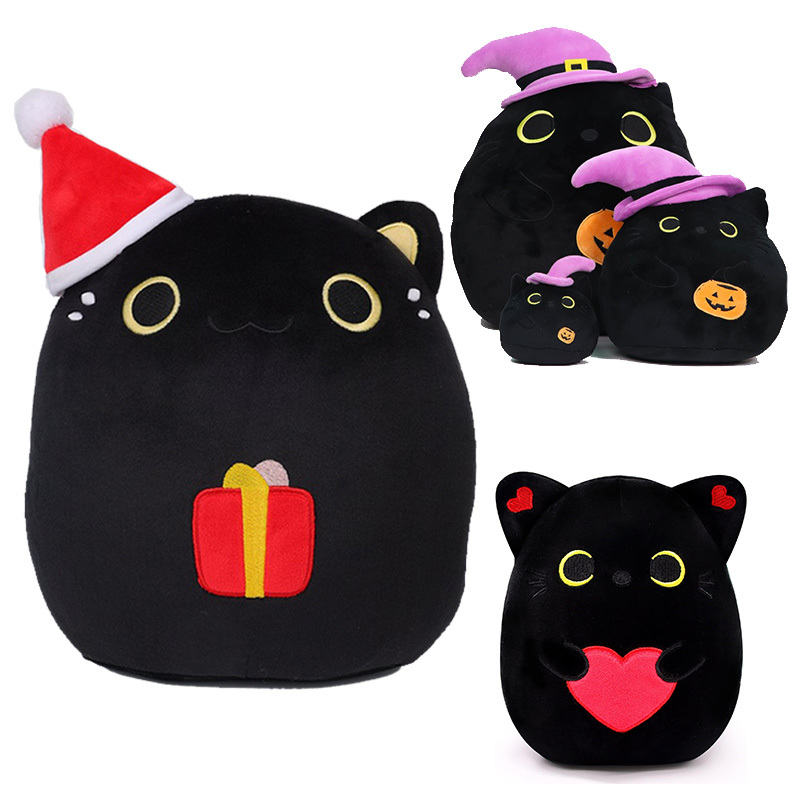 Blottissez Adorable Chat Noir Kawaii En Peluche Poupées - Temu Canada