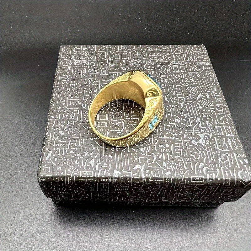 1pc Nuevo Anillo De Hombre De Vidrio Hielo Dorado Al Temu Chile