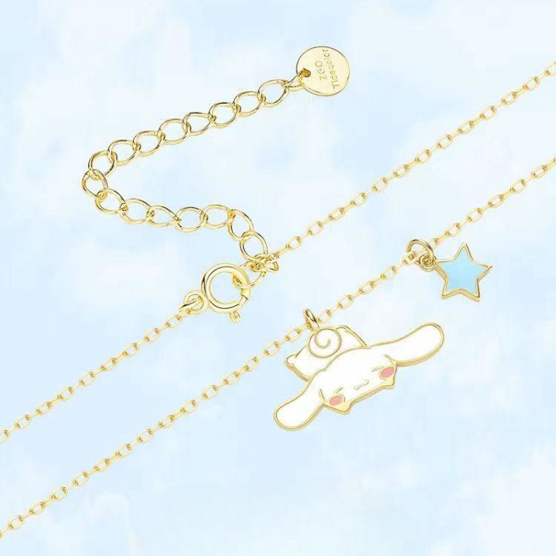 Sanrio Cinnamoroll Glue Drop Big Eared Dog Pendant Necklace Girls' Niche  Design Gift Chain Pendant Women Accessories Kids Gifts