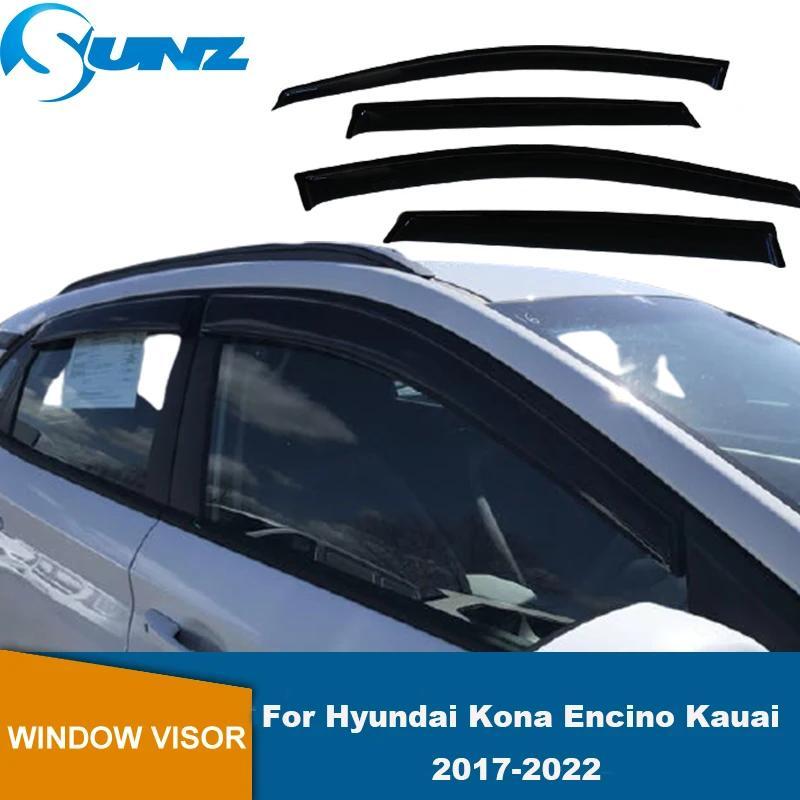 SMOKED WINDOW VENT SUN VISORS RAIN GUARD 6PCS FOR HYUNDAI KONA