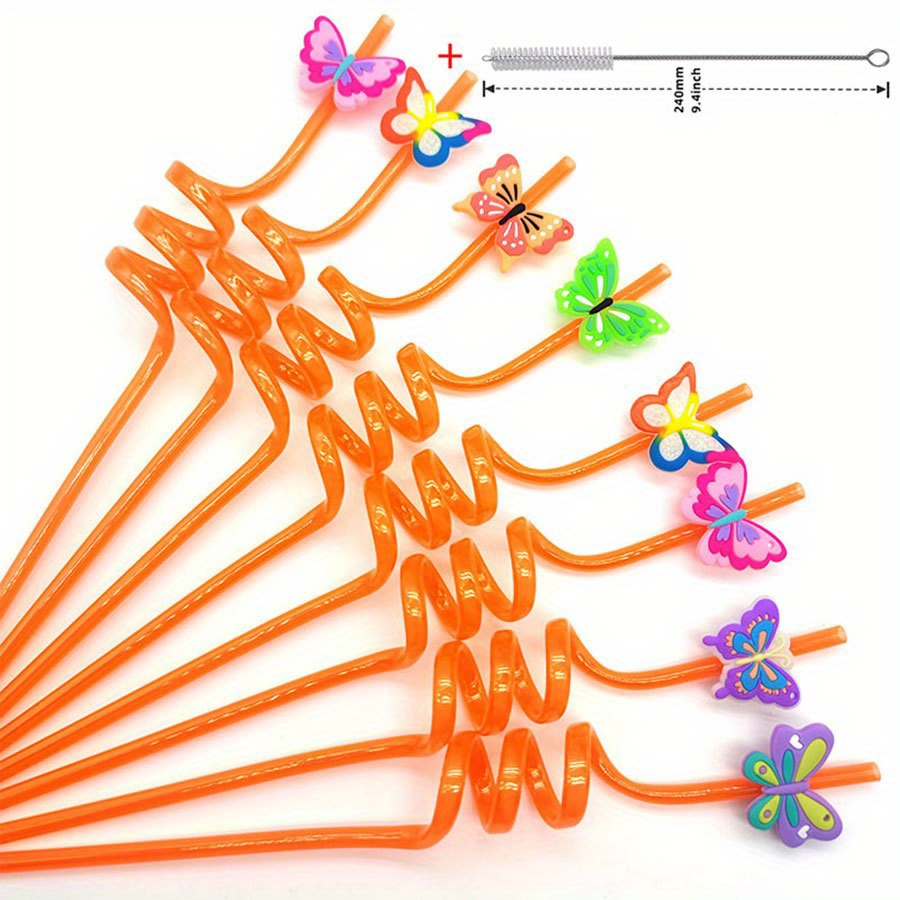 Pack of Butterfly Glass Straws Butterfly GLASS STRAW Pack Reusable