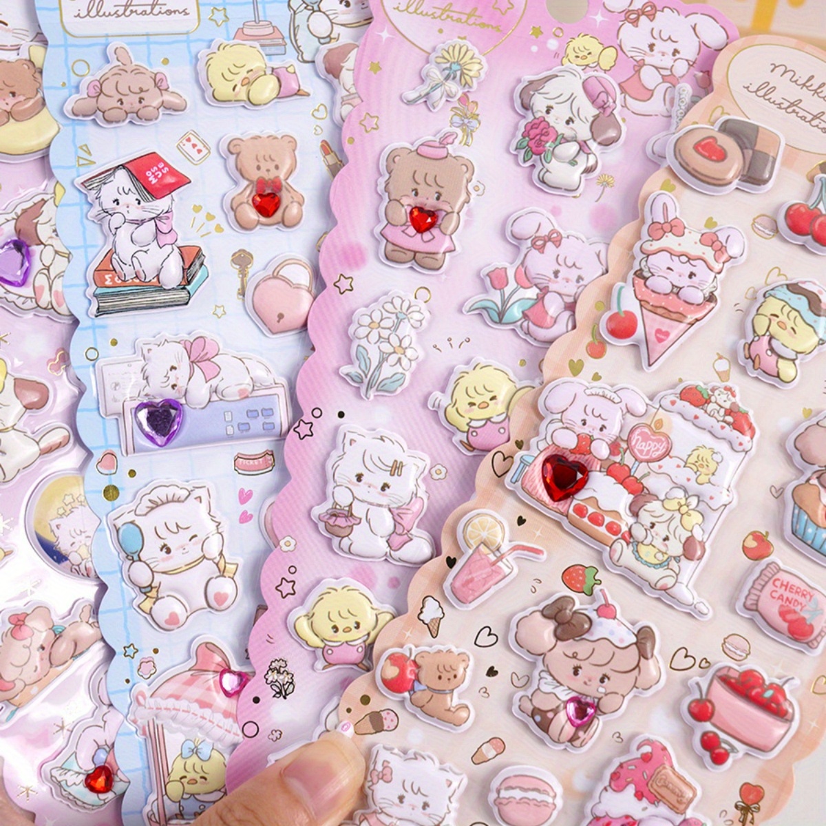 1Sheets Cute Puffy Stickers Cat 3D Kawaii Kids DIY Creative Stationery  Stickers Diary Scrapbooking DIY Craft Toys Girls Gifts