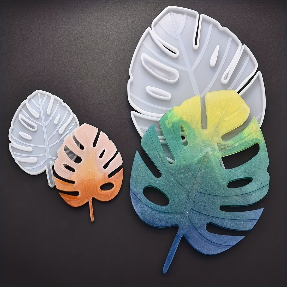  JeVenis 2 PCS Tropical Leaves Coaster Resin Molds Palm Leaves  Mold Geode Silicone Molds Epoxy Resin Molds for Faux Agate Slices Cups Mats  Coasters Home Decor : Arts, Crafts & Sewing