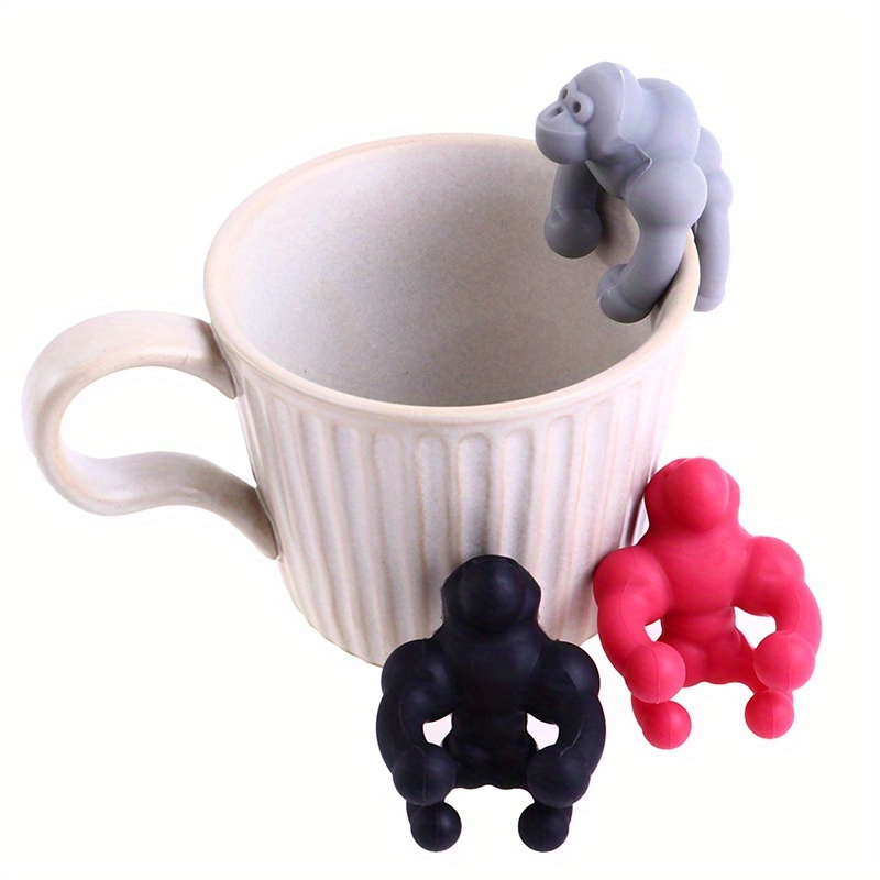 Creative Gorilla Pot Cover Prevent Overflow Chimpanzee Silicone Tea Bag  Holder Kitchen Gadgets