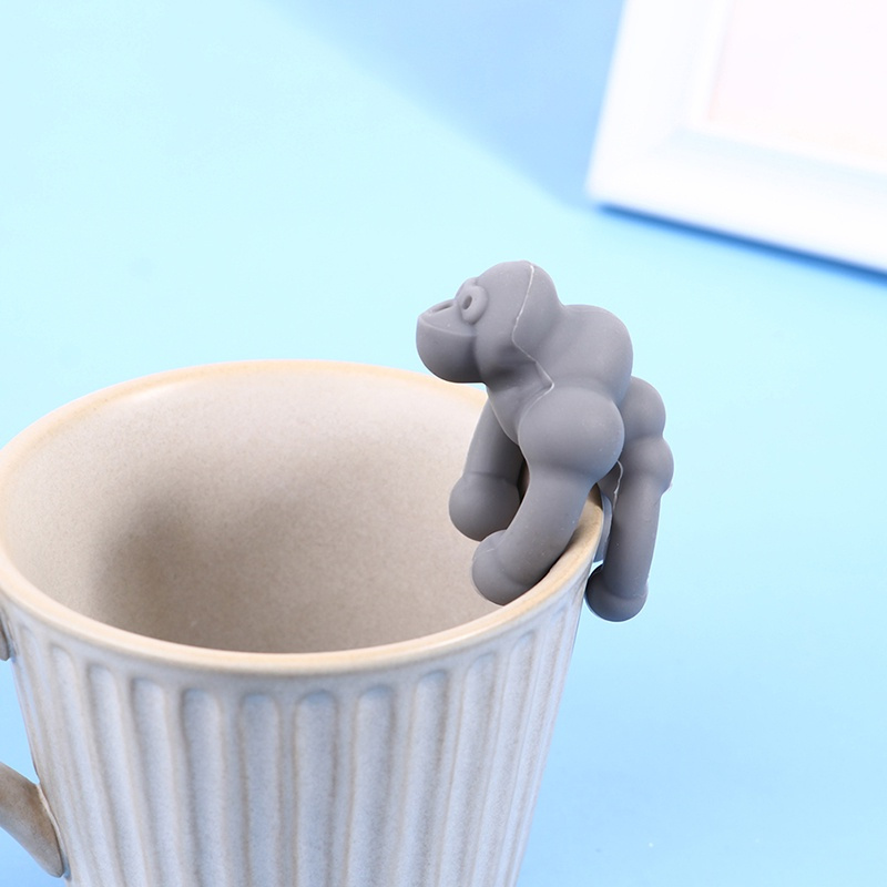 Creative Gorilla Pot Cover Prevent Overflow Chimpanzee Silicone Tea Bag  Holder Kitchen Gadgets