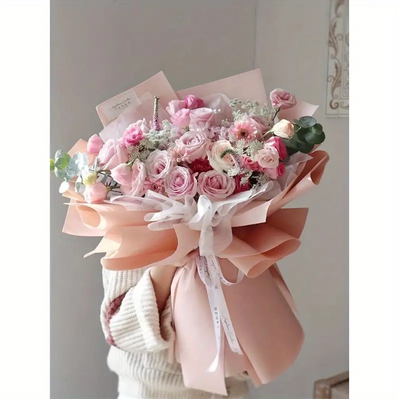 Korean Style First Love Bouquet Wrapping Paper Waterproof - Temu