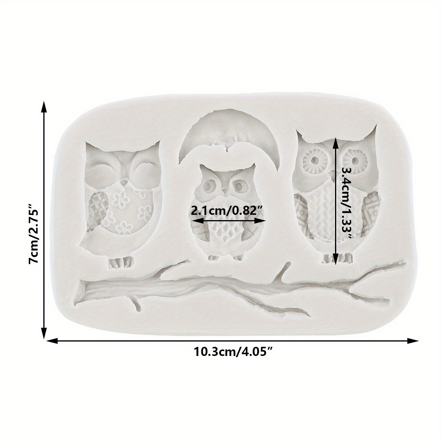 1pc cartoon owl silicone mold diy baking fondant cake decorating tools cupcake topper chocolate gumpaste mould details 1