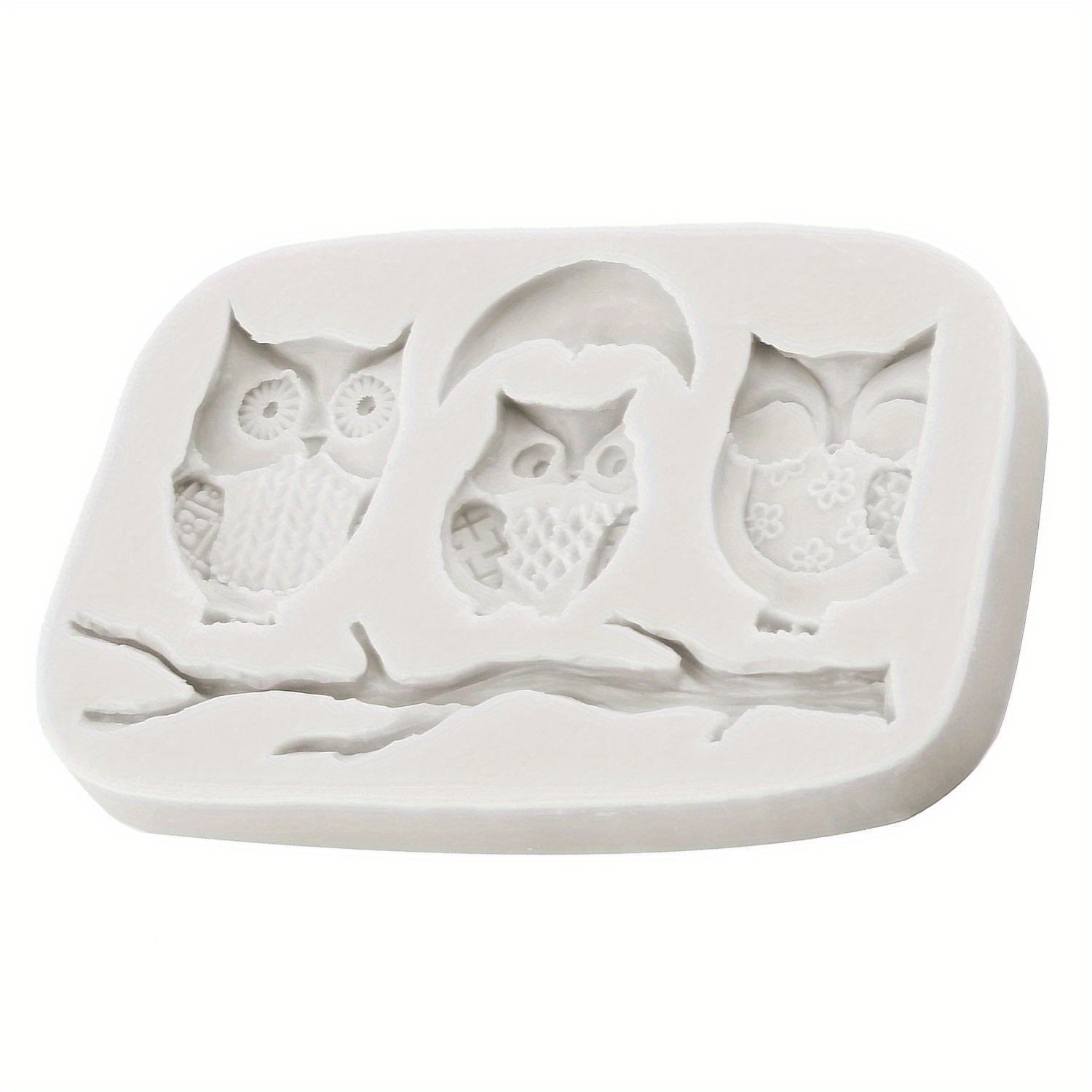 1pc cartoon owl silicone mold diy baking fondant cake decorating tools cupcake topper chocolate gumpaste mould details 5