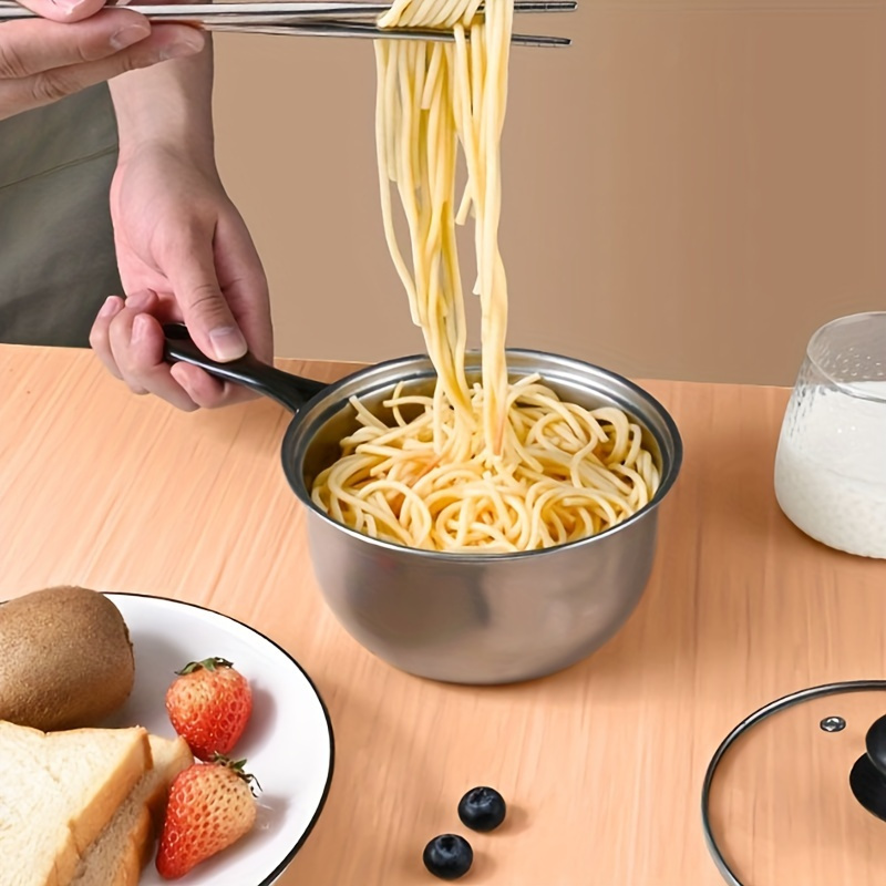 Sauce Pan with Glass Lid Wooden Handle Nonstick Aluminum Small Pot Noodles  Pot for Egg Cooking Baby Food Dual Pour Spout 