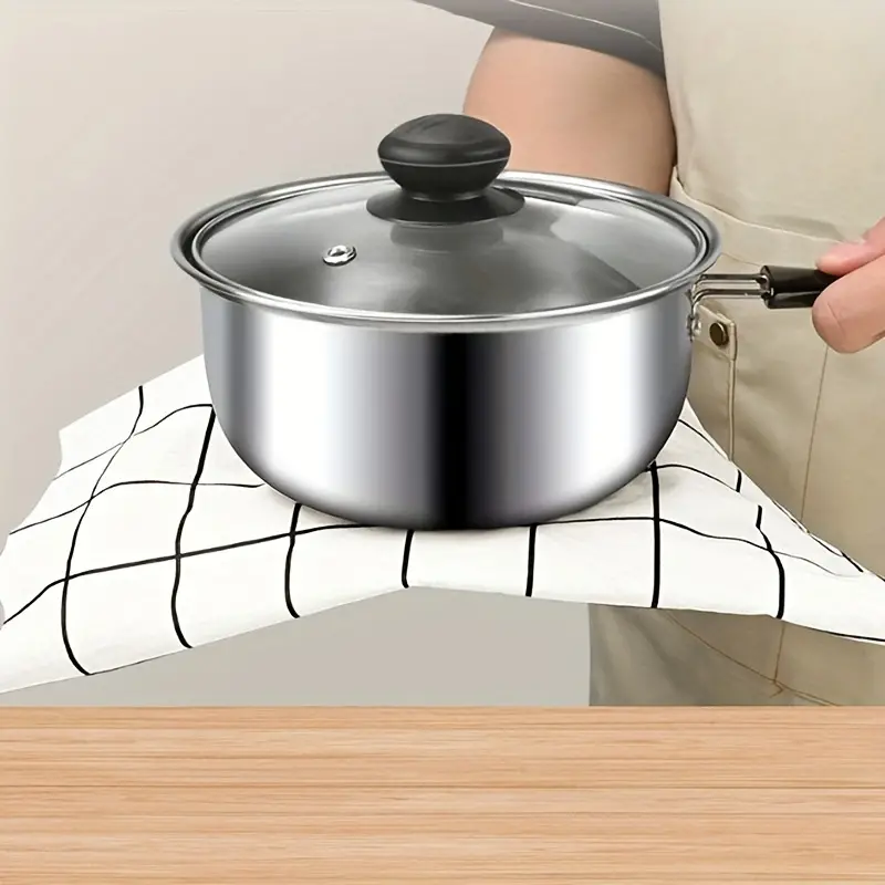 Stainless Steel Hot Milk Pot, Cooking Noodle Small Pot, Gas Electromagnetic  Stove Universal, Make Your Kitchen Safer! M9195