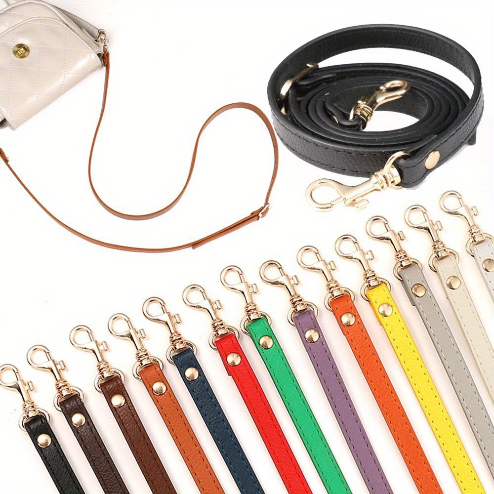 100% Genuine Leather Short/long Handbag Strap With Golden Buckle, Suitable  For Handbags And Purses Bag Accessories,DIY Accessories  Adjustable,Replacement Shoulder Strap Stylish,Durable