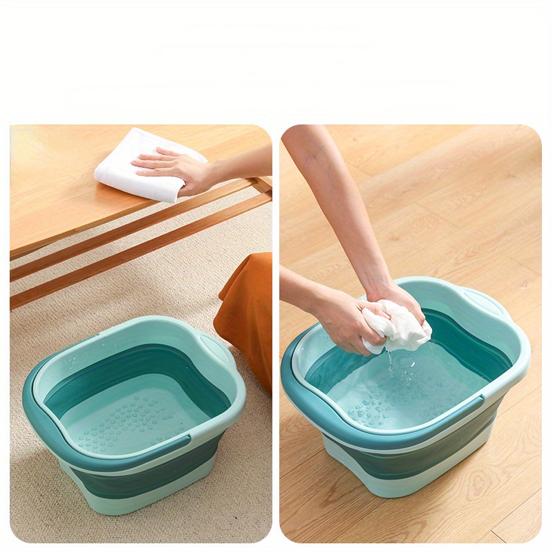 1pc Foldable Foot Wash Basin Space Saving Foot Bath Basin Massage Foot