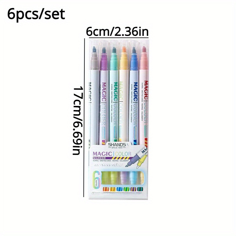 Color Changing Markers 12 Colored Dual-ended Marker Pens Highlighter  Assorted Colors Changing Pen Set For Kids Diary Cartoon DIY - AliExpress