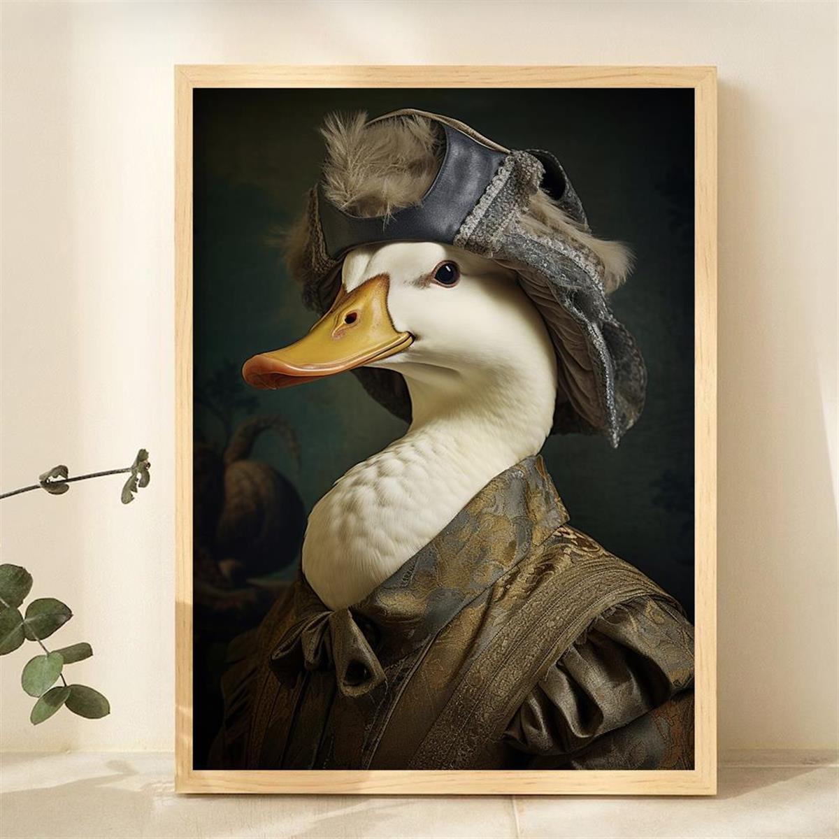 Art Canvas Paintings Goose Hold A Knife Painting On Canvas - Temu