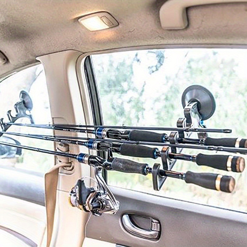 Portable 2Pcs Sucker Fishing Rod Car Bracket With Support Belt