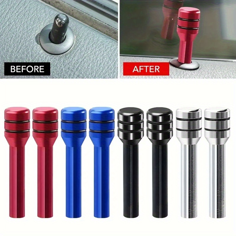 4*Universal Car Door Lock Knob Pins Carbon fiber Auto Interior