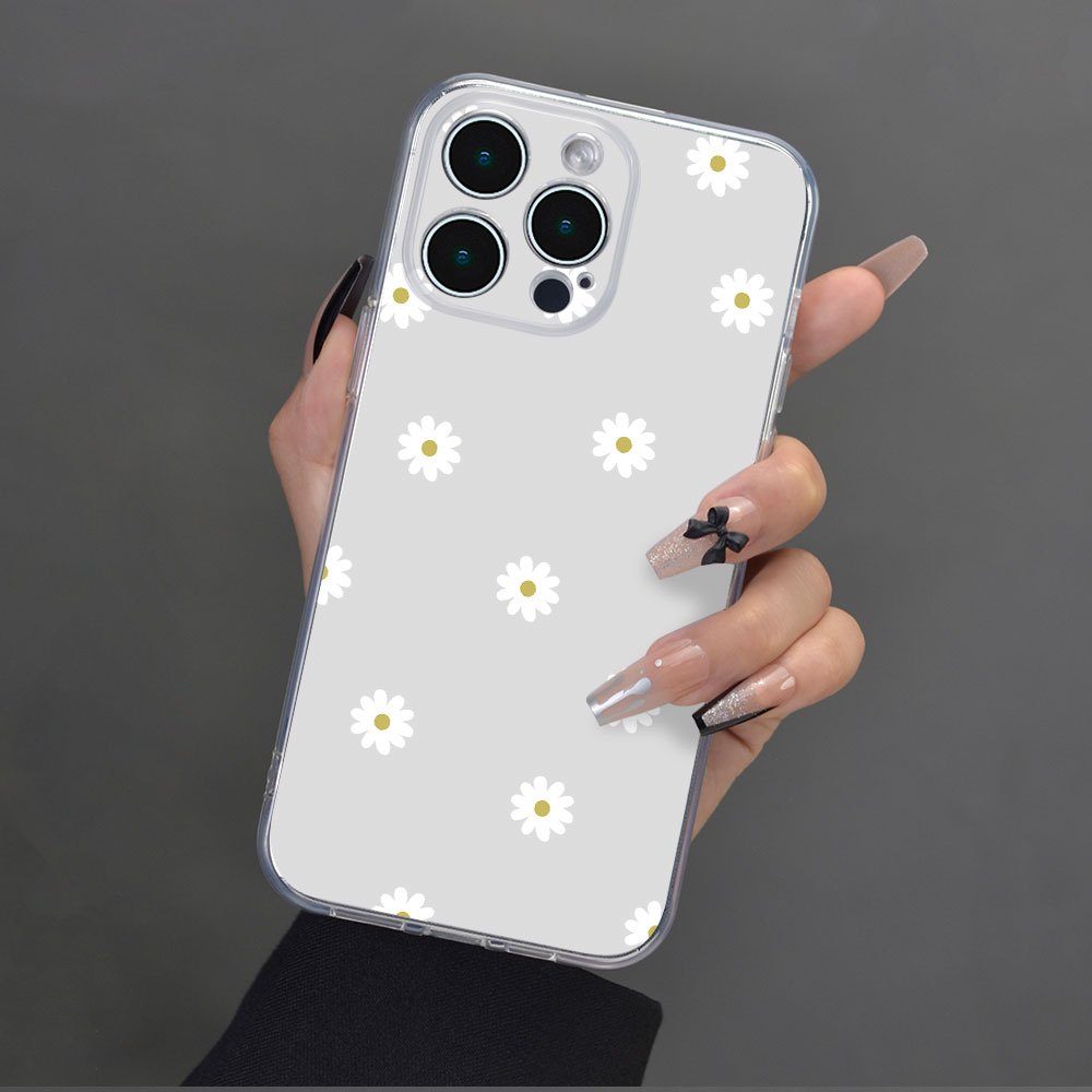 

Flowers Pattern, 2.0 Transparent All-inclusive Protective Phone Case Shockproof Silicone Soft Rubber Tpu Phone Case For Iphone 7/8/se2/se3/x/xs/xr/11/12/13/14/15 Pro Max