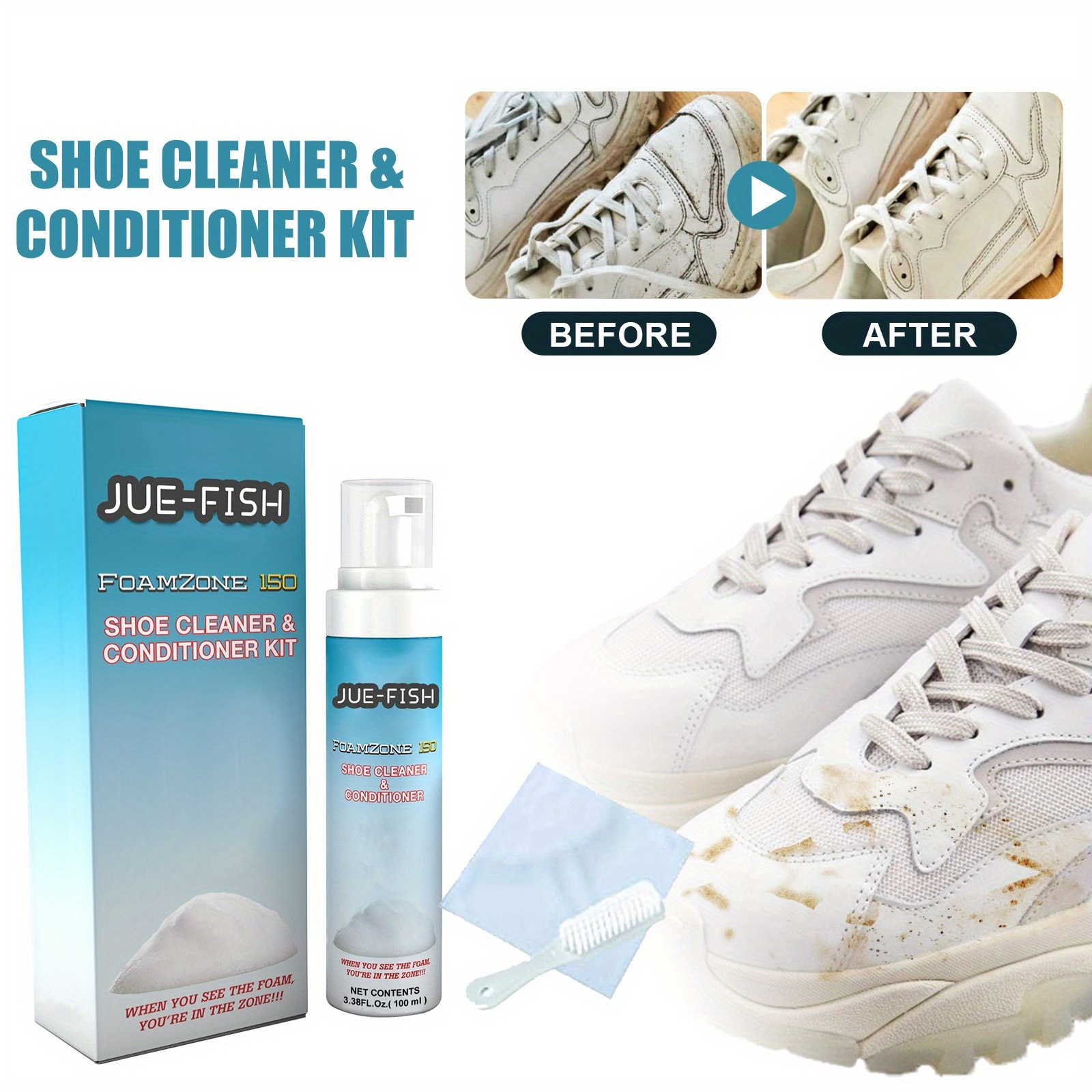 Cubicseven White Shoe Cleaner Foam Spray Whitening Magic Tool Get Rid of  Dirty Sneaker White Boot Cleaning Stain Remove Yellow