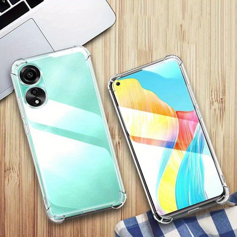Black + Translucent Cover for Oppo A58 4G, Flexible Silicone Slim fit Soft  TPU Shell Cute Back Case Rubber Protective Case for Oppo A58 4G (6,72)
