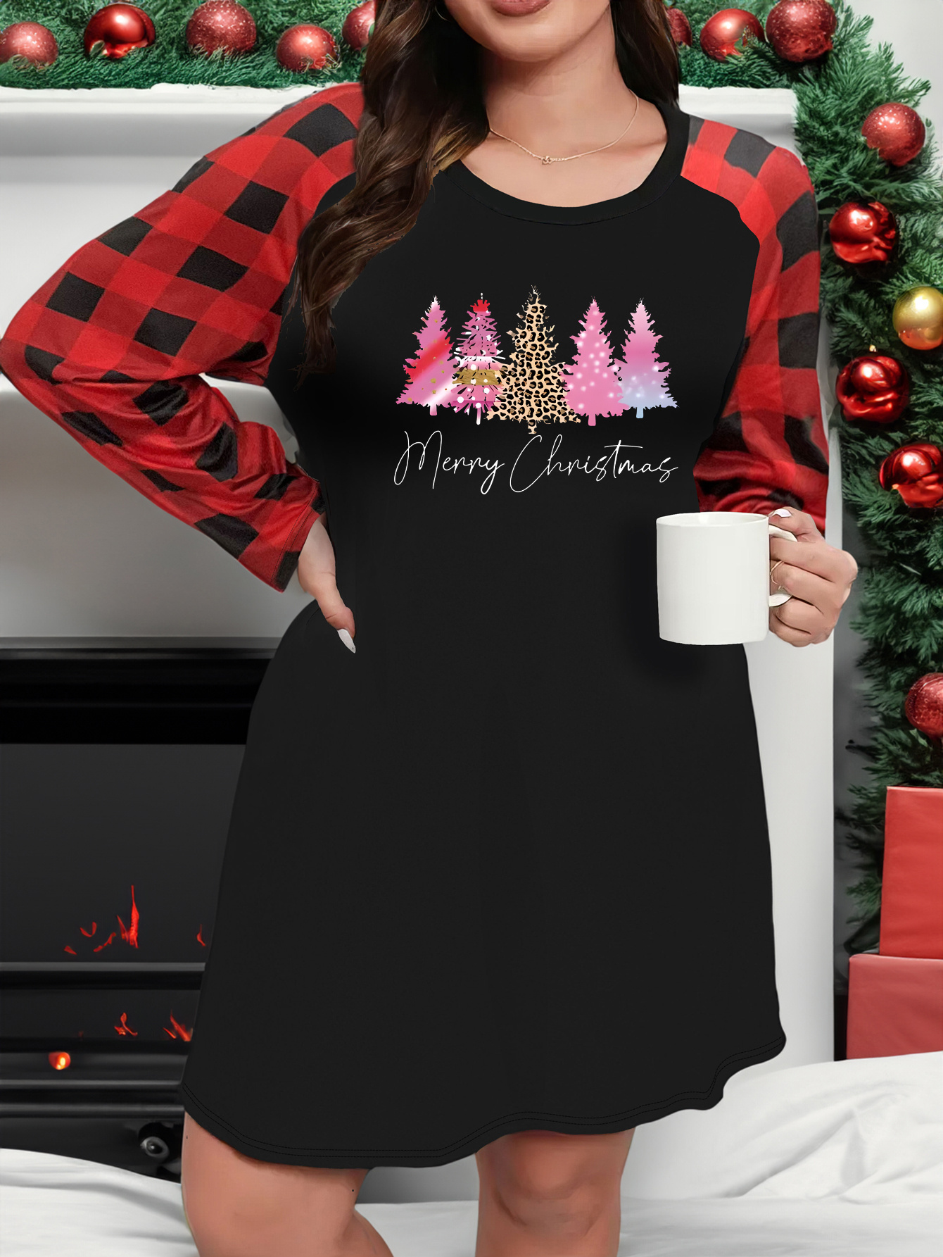 Plus Size Christmas Tree Dress