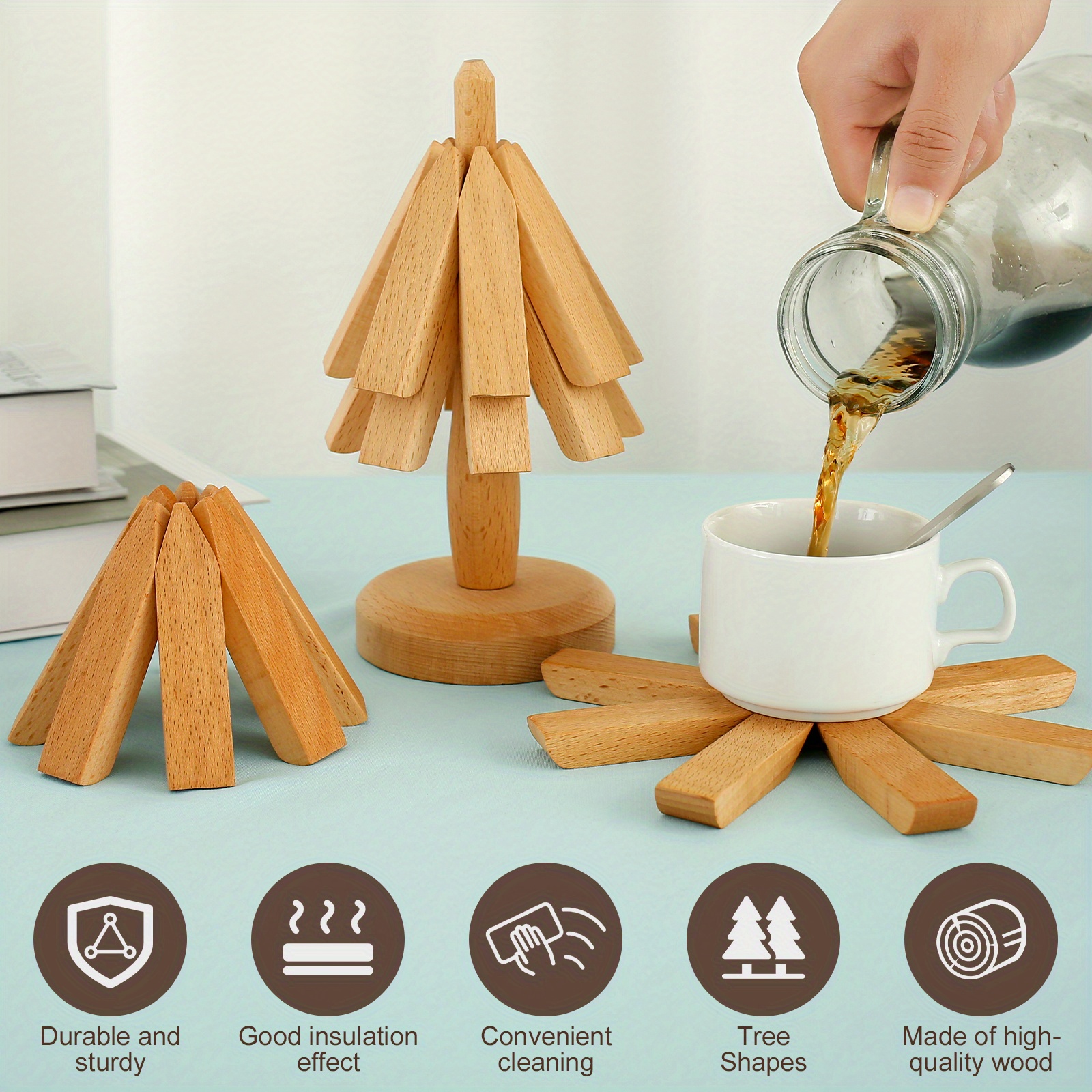 Foldable wooden placemats 