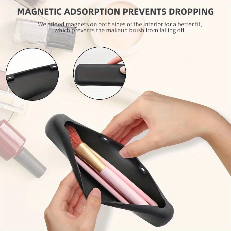 Silicon Makeup Brush Holder Travel - Portable and Magnetic