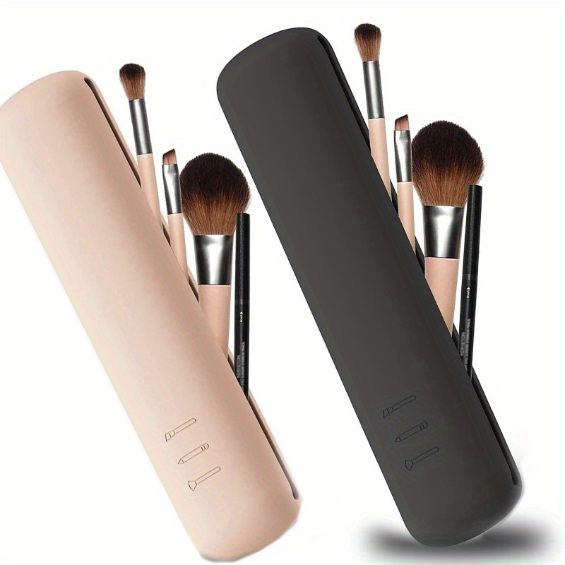Magnetic Silicone Makeup Brush Holder: Travel-Friendly with Built-in  Cleaning Grooves & Anti-Germ Slit