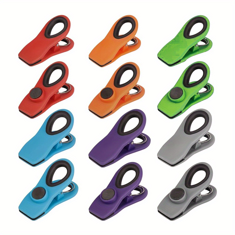 6/12 Pack Magnetic Chip Clips, Bag Clips Food Bag Clips for Food Packages, Kitchen  Clips with Magnet for Fridge, Plastic Assorted Colors Bag Clips for Food  Storage, Snack Bag and Chips Bag