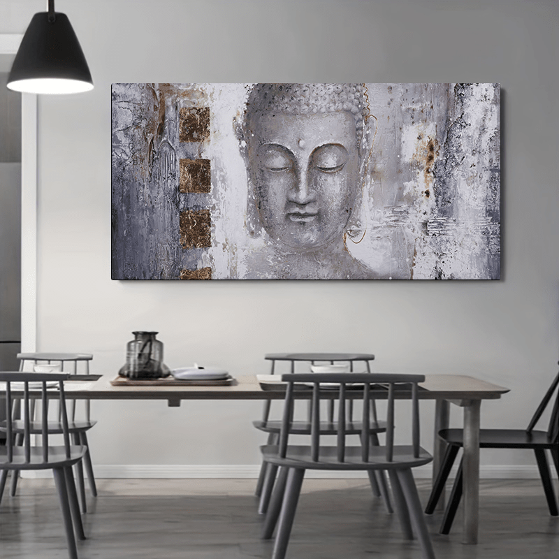 Abstract Buddha Painting Canvas Wall Art Canvas Large Modern - Temu