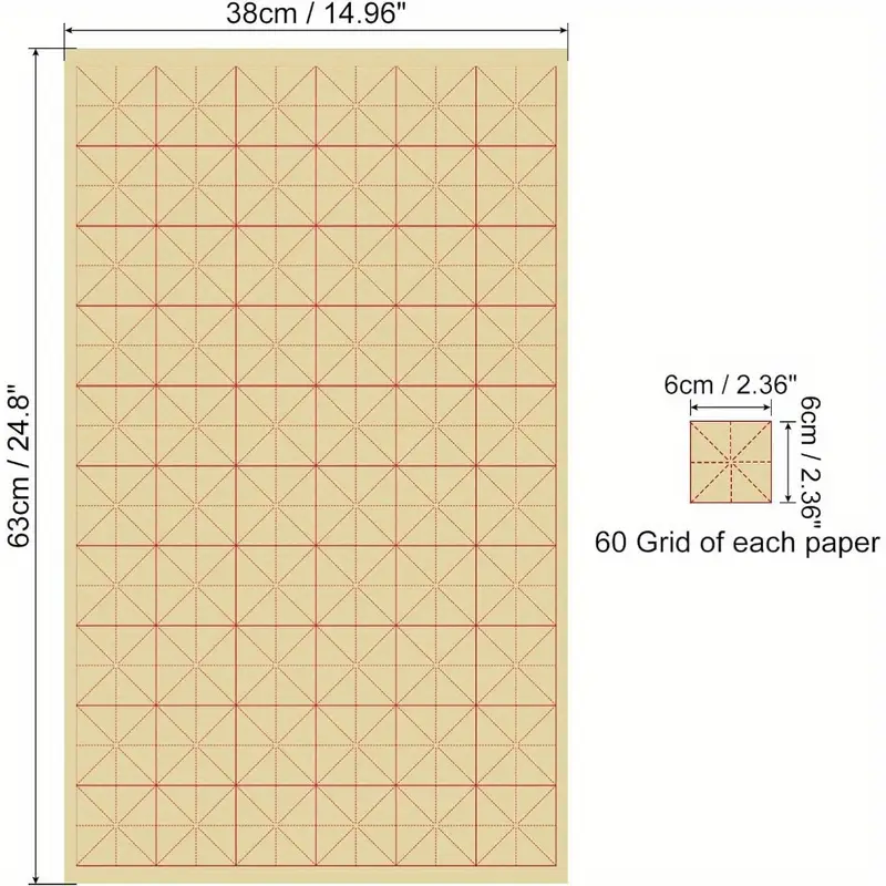 Maobian Xuan Paper Rice Paper With Grid For Calligraphy - Temu