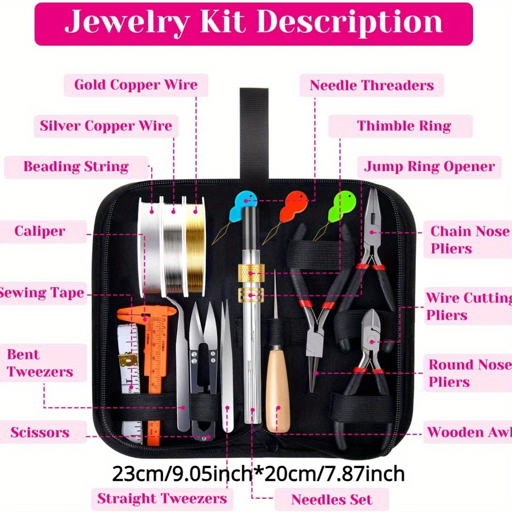 2020Pcs Jewelry Making Supplies Kit Earrings and Repair Tools Include  Jewelry Charms, Beads, Findings, Case and Beading Wire for Necklace  Bracelet