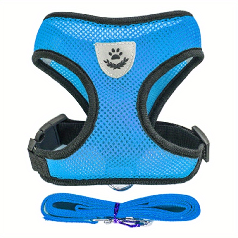 TEMU Dog Harnesses Leash, Mesh Cloth Pet Collars, Puppy Breathable Reflective Lead Dog Rope, Adjustable Pet Supplies Christmas Gift