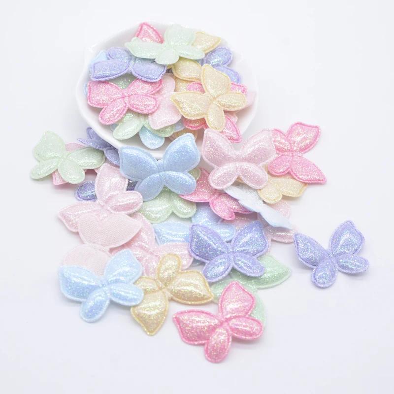 Image of 50pcs (32mm/25mm) Pu Leather Applique Patches - Multicolor (,,,,) Small Diy Sew-on For Diy Crafts, Hair Clips, Hats, Clothes Decoration - Kawaii Wing Patches