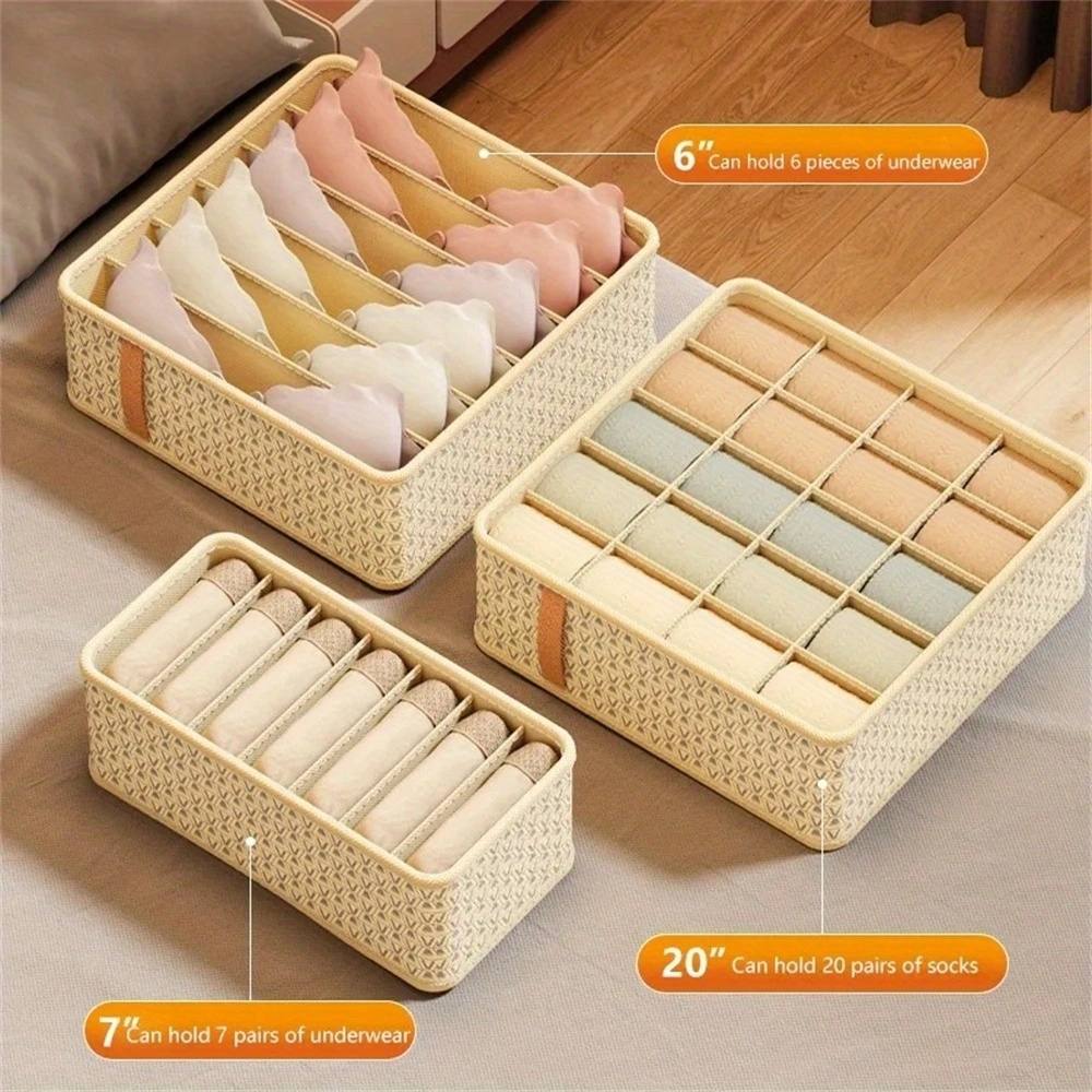 1pc partition storage   sock storage box drawer type multifunctional household organizing box details 4