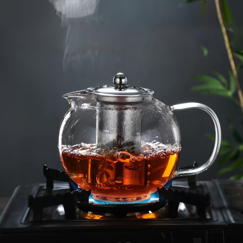 Glass Teapot With Tea Infuser, Heat Resistant Thickened Glass Tea Kettle  With Removable Tea Strainer, Blooming And Loose Leaf Tea Maker, Perfect For  Home Office Restaurant Family Day, Tea Accessories - Temu